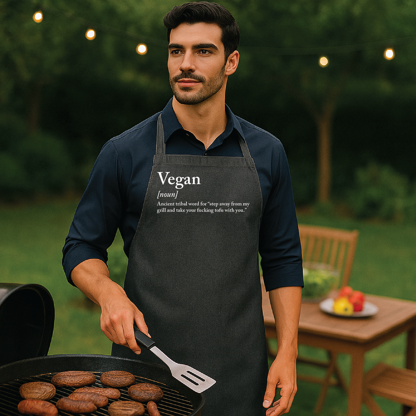 Vegan sarcastic rude definition Apron Funny Dad Gift Best Dad Ever Funny Dad Apron Father's Day Apron Birthday Gift barbecue BBQ anti vegan