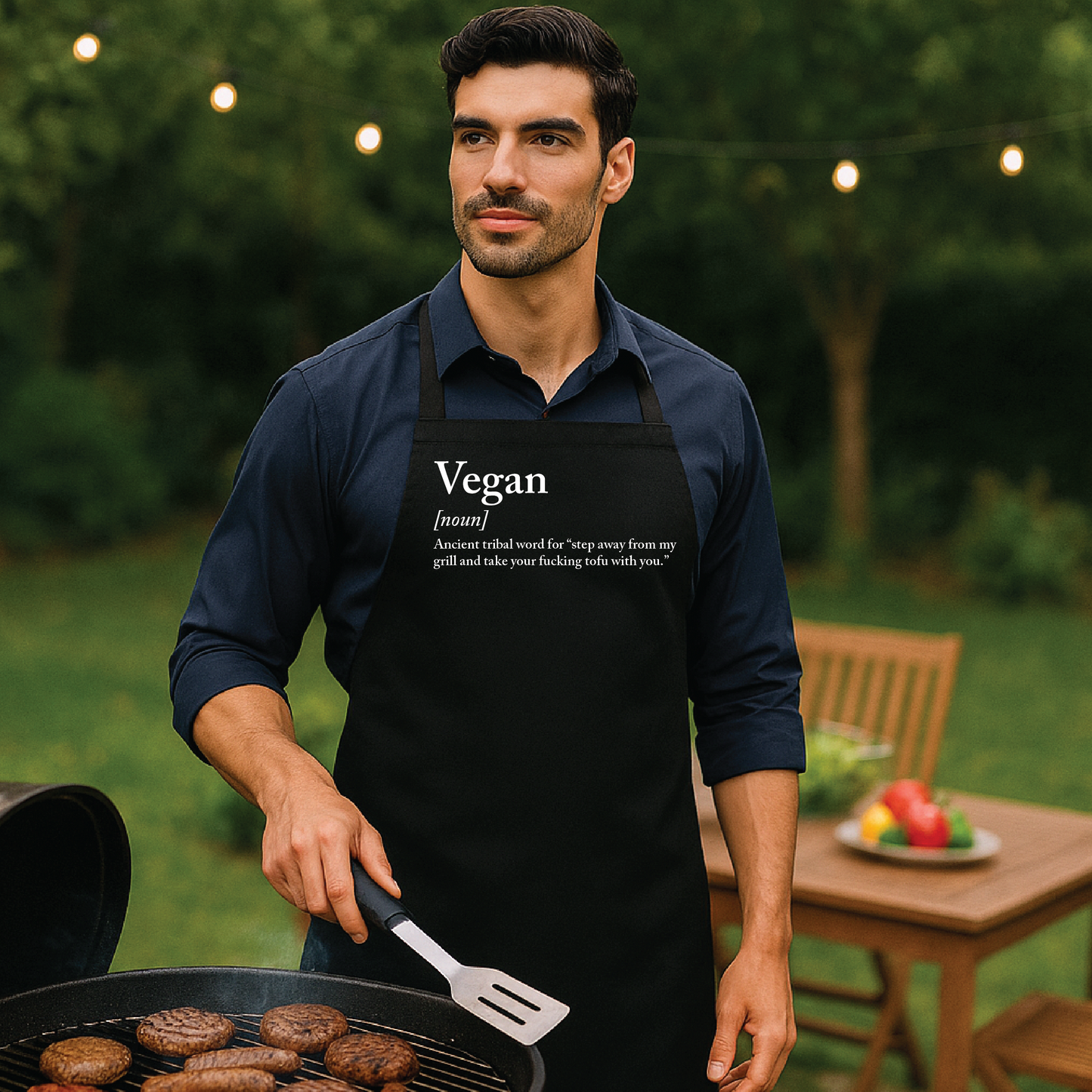 Vegan sarcastic rude definition Apron Funny Dad Gift Best Dad Ever Funny Dad Apron Father's Day Apron Birthday Gift barbecue BBQ anti vegan