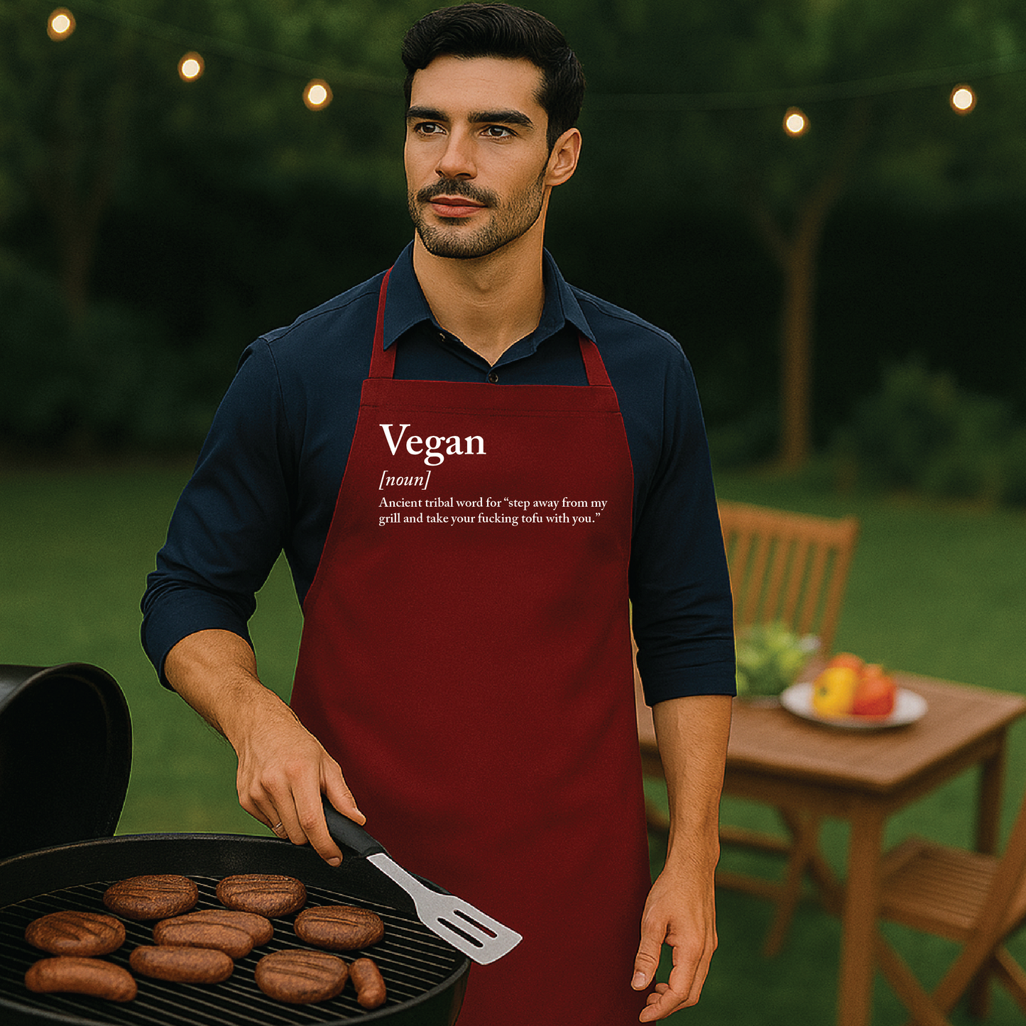Vegan sarcastic rude definition Apron Funny Dad Gift Best Dad Ever Funny Dad Apron Father's Day Apron Birthday Gift barbecue BBQ anti vegan