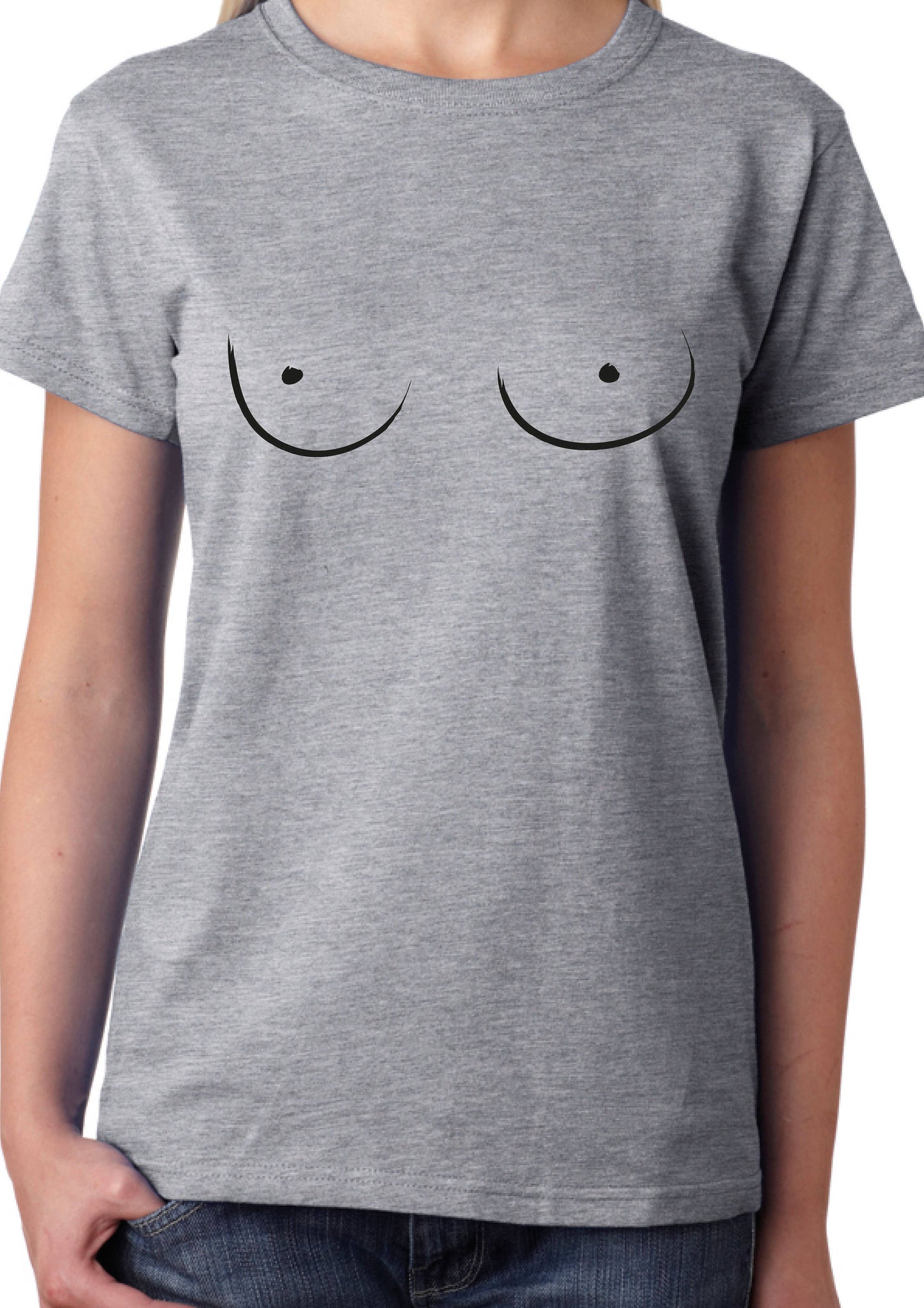 Cartoon Boobs T-Shirt - Hand Drawn Funny