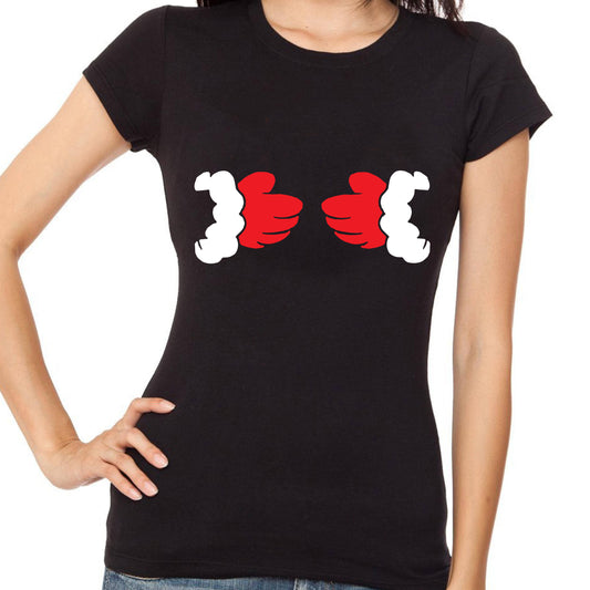 Santa's Hands on Boobs T-Shirt - Funny Cool Naughty Christmas Tee