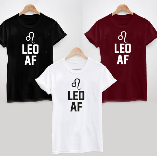 Leo AF T-Shirt Funny Birthday Zodiac Gift Star Sign tshirt
