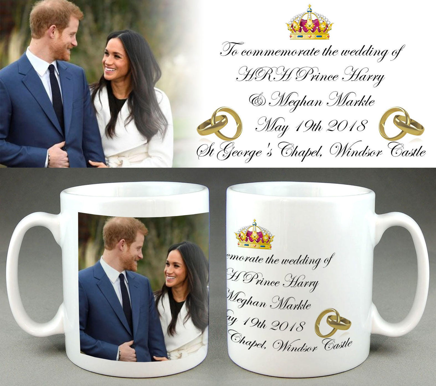 Royal Wedding of Prince Harry & Meghan Markle - Commemorative Mug #3 10oz Ceramic Cup