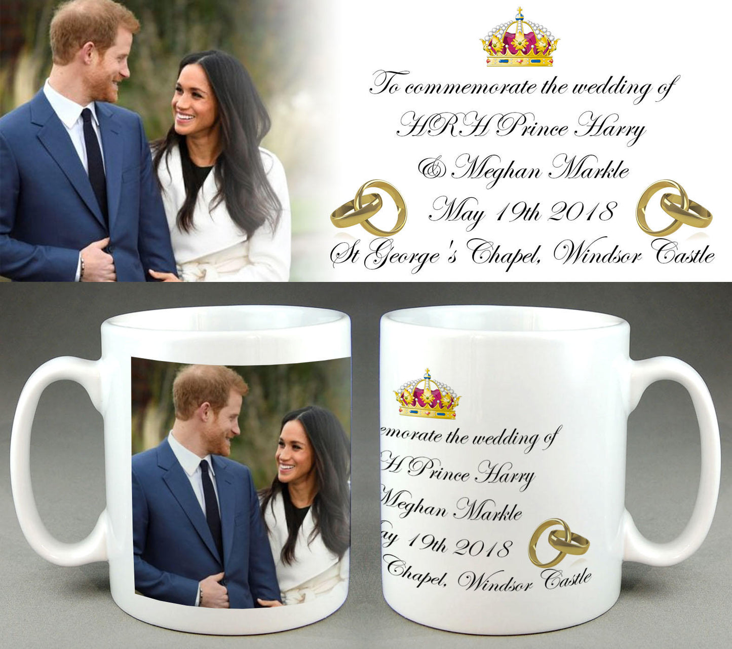 Royal Wedding of Prince Harry & Meghan Markle - Commemorative Mug #3 10oz Ceramic Cup