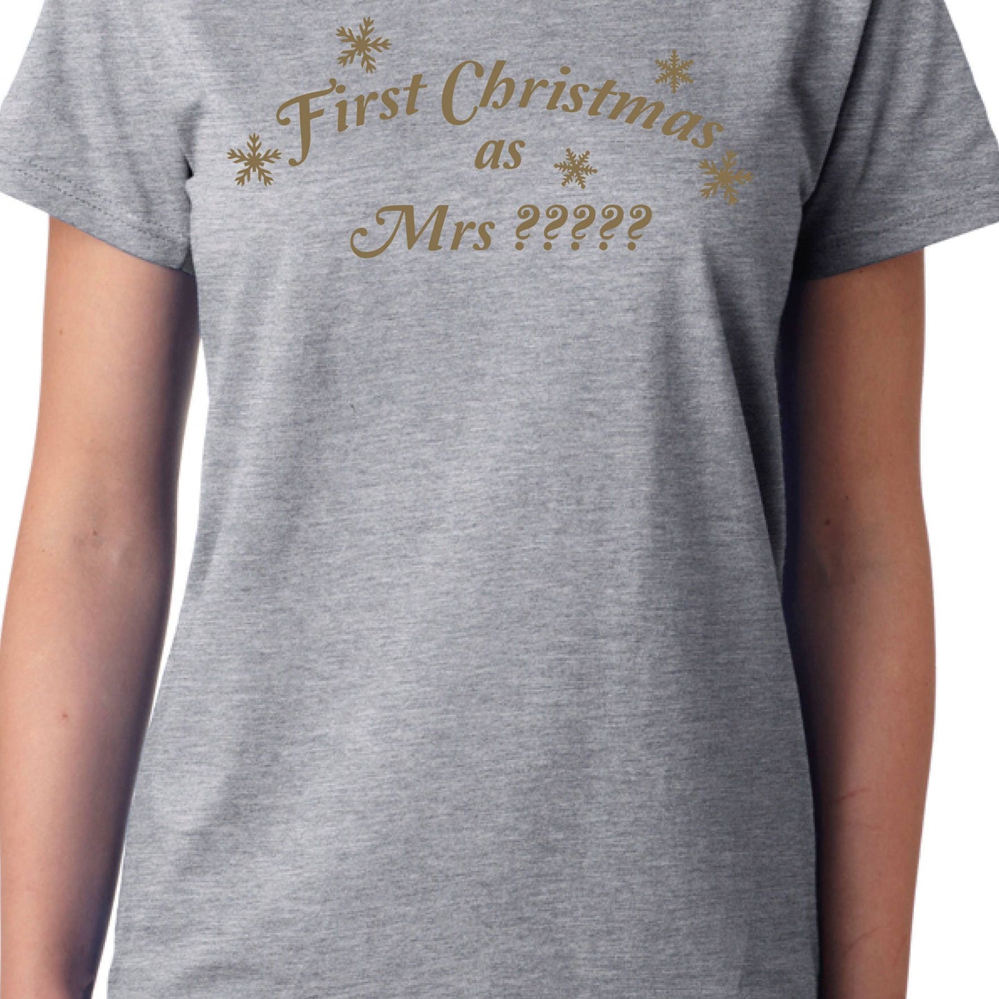 First Christmas as Mrs (Any Name) Personalised T-shirt, Funny Gift