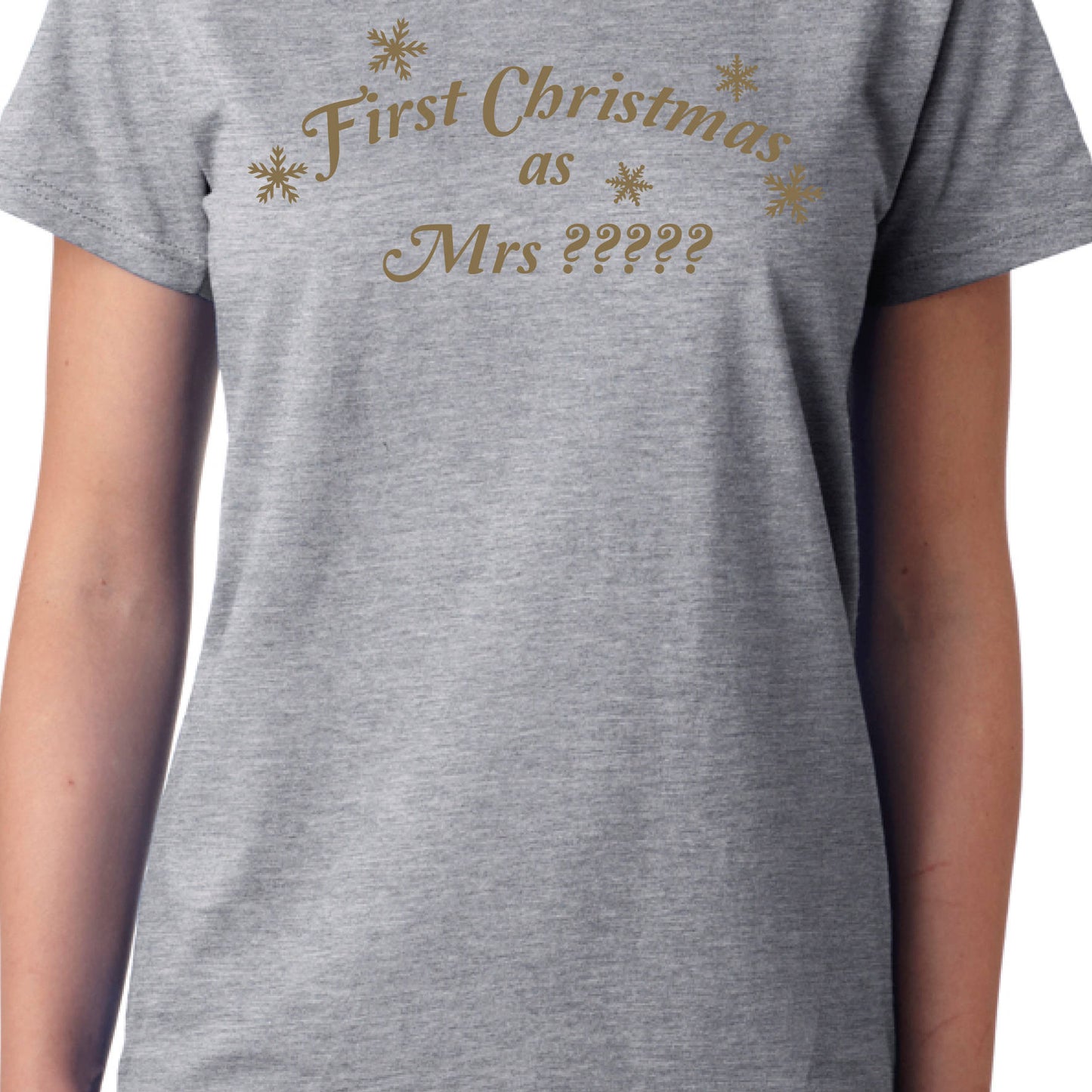 First Christmas as Mrs (Any Name) Personalised T-shirt, Funny Gift