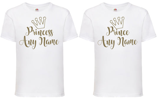 Prince/Princess (Any Name) Kids Personalised Royal T-Shirt