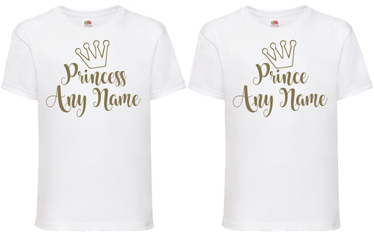 Prince/Princess (Any Name) Kids Personalised Royal T-Shirt