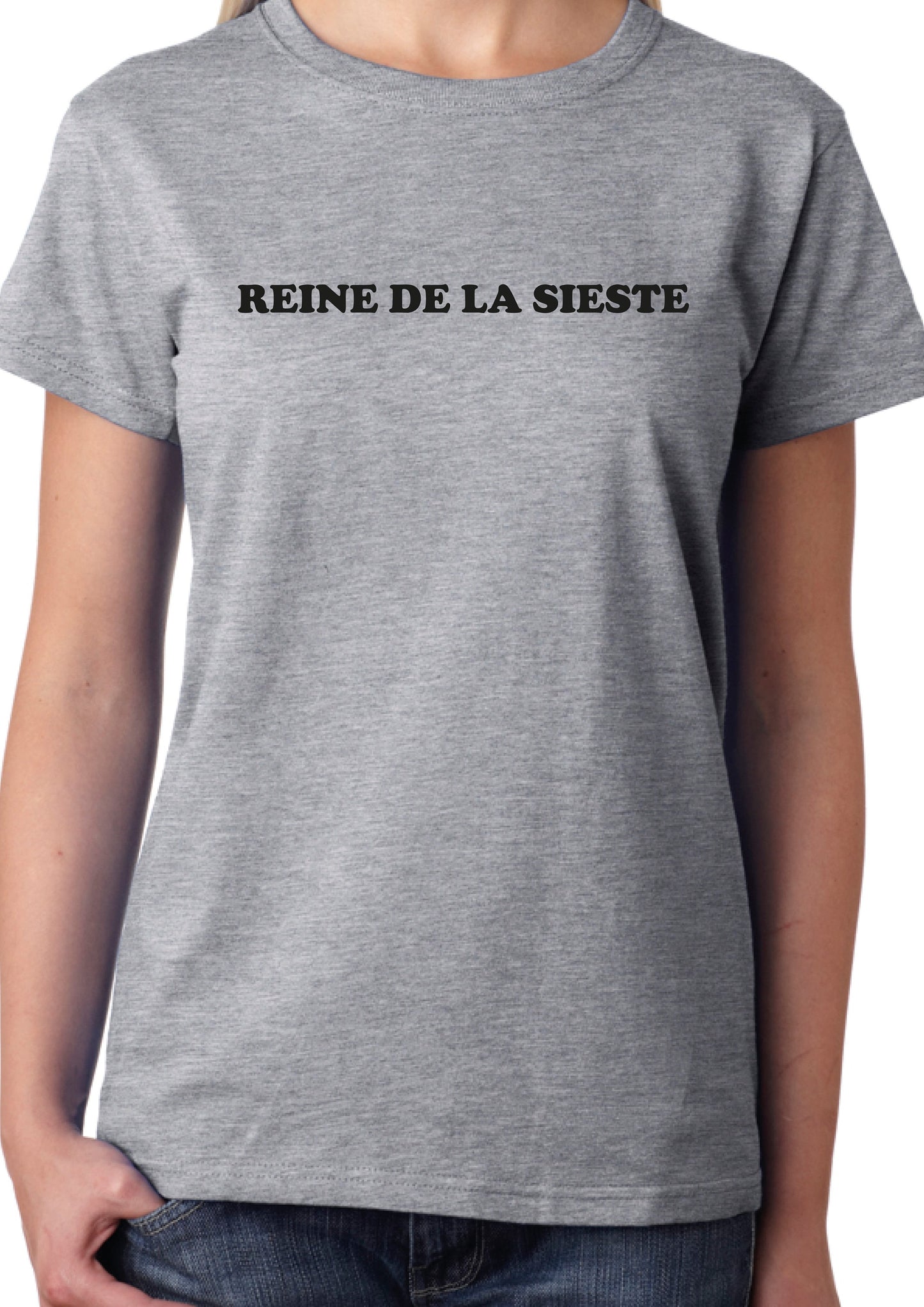 Reine de la Sieste T-Shirt - Funny Joke, Nap Queen, French Slogan Tee