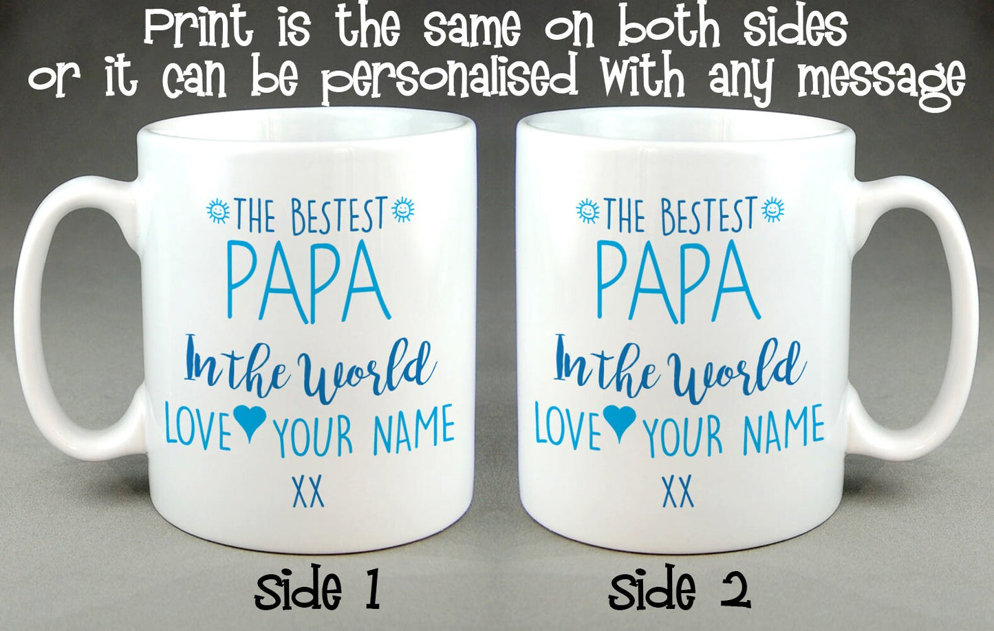 The Bestest Papa in the World Personalised Mug Father's Day Gift