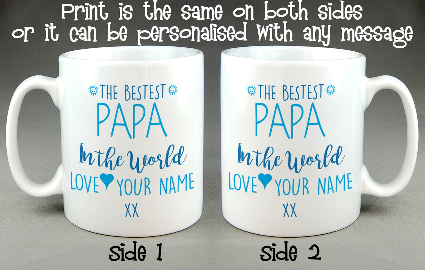 The Bestest Papa in the World Personalised Mug Father's Day Gift