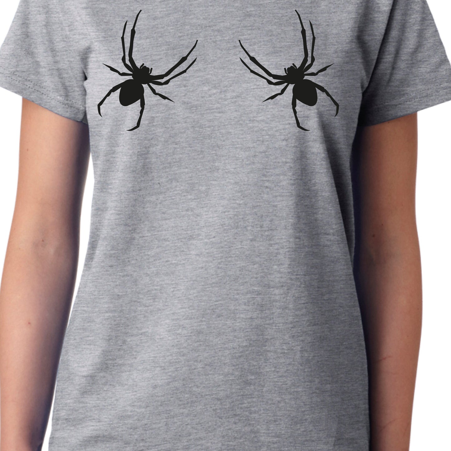 Spiders on Boobs T-Shirt, Funny, Rude, Halloween