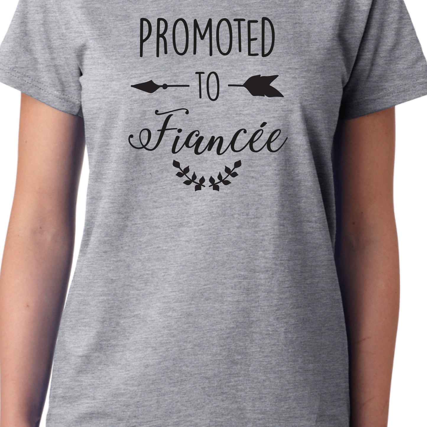 Promoted to Fiance T-Shirt - Can Be Personalised with Name / Date