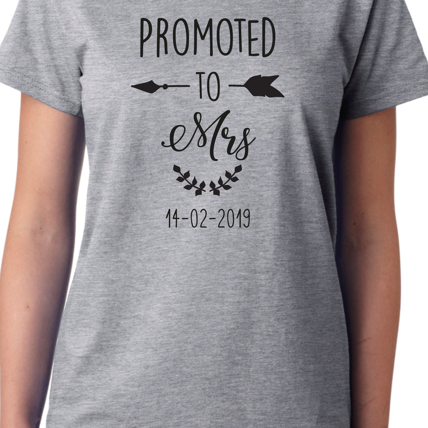 Promoted to Mrs T-Shirt - Can Be Personalised with Name / Date