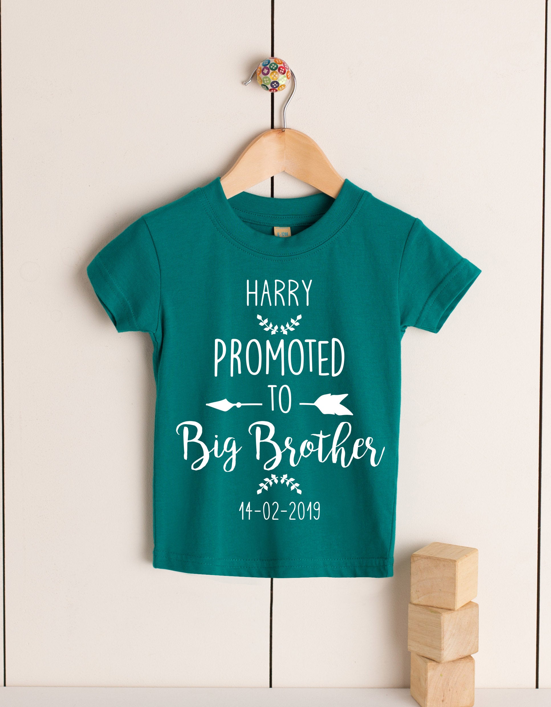 Babies Toddlers Kids Promoted To Big Brother T Shirt Can Be Personal The Lanark Print Co