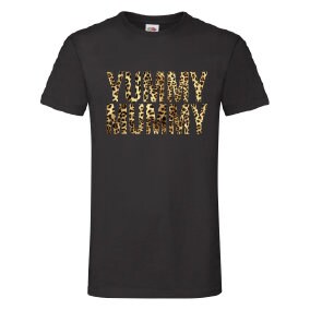 YUMMY MUMMY Leopard Print T-Shirt - Funny Cool Ladies or Mens (unisex)