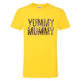 YUMMY MUMMY Leopard Print T-Shirt - Funny Cool Ladies or Mens (unisex)