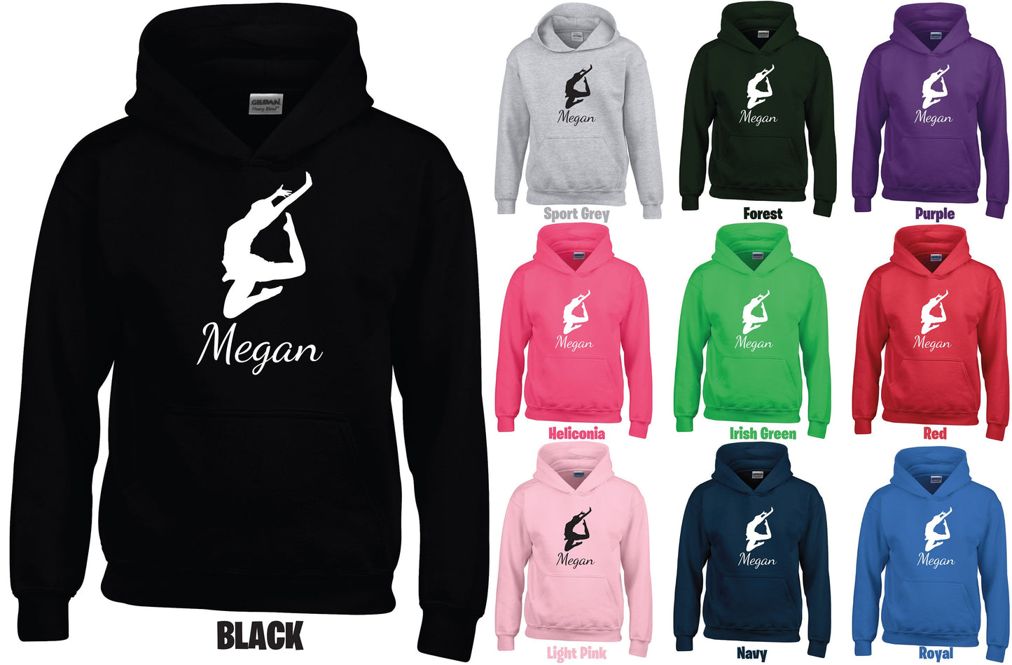 Kids Personalised Dancer Hoodie GD57B - Any Name