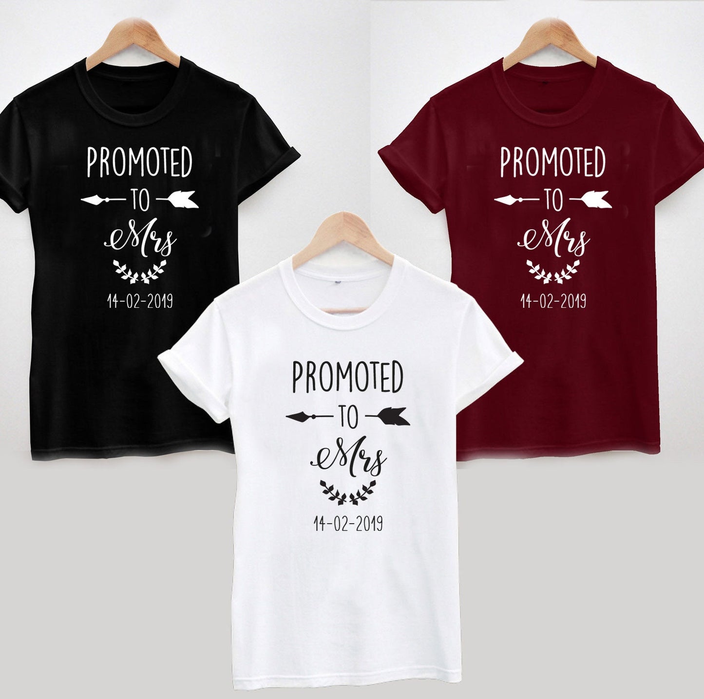 Promoted to Mrs T-Shirt - Can Be Personalised with Name / Date