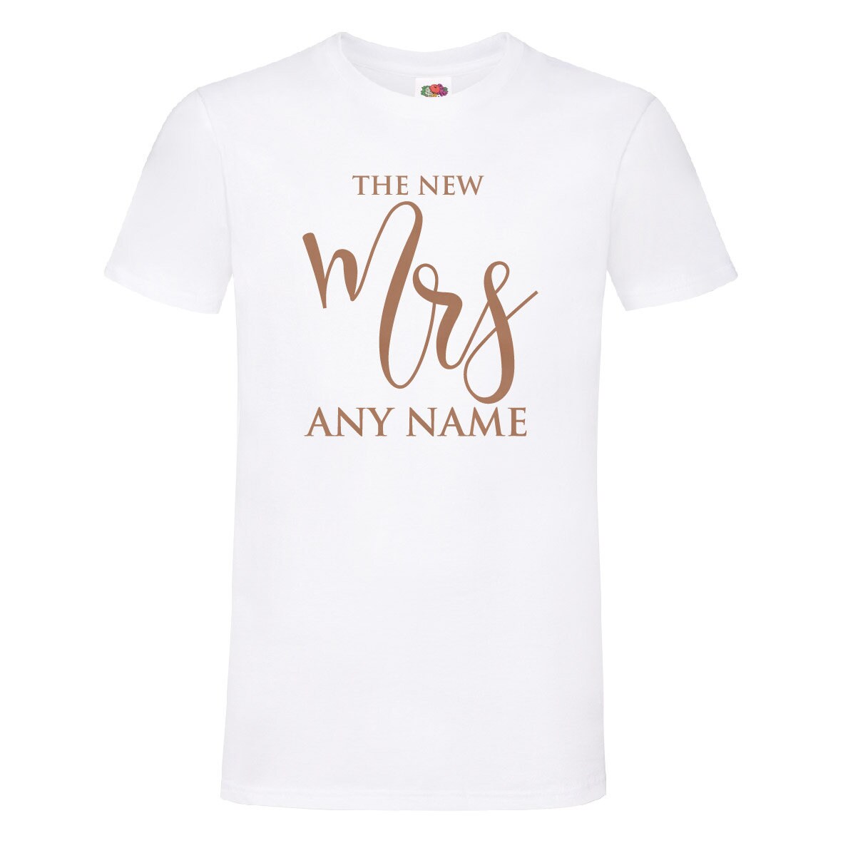 Rose Gold Print, The New Mrs (Any Name) Personalised T-Shirt