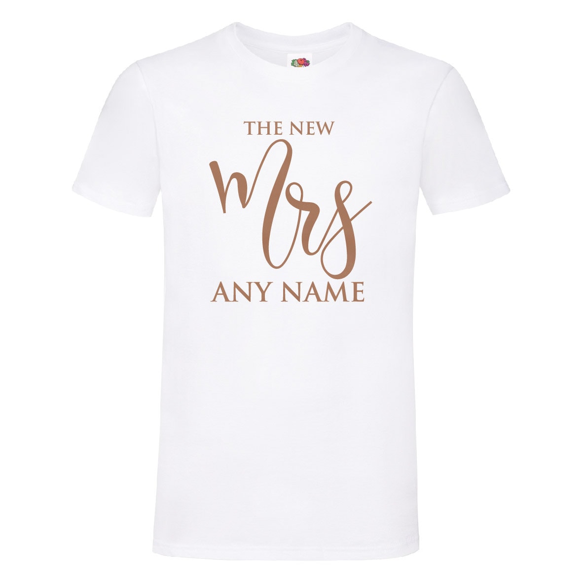 Rose Gold Print, The New Mrs (Any Name) Personalised T-Shirt