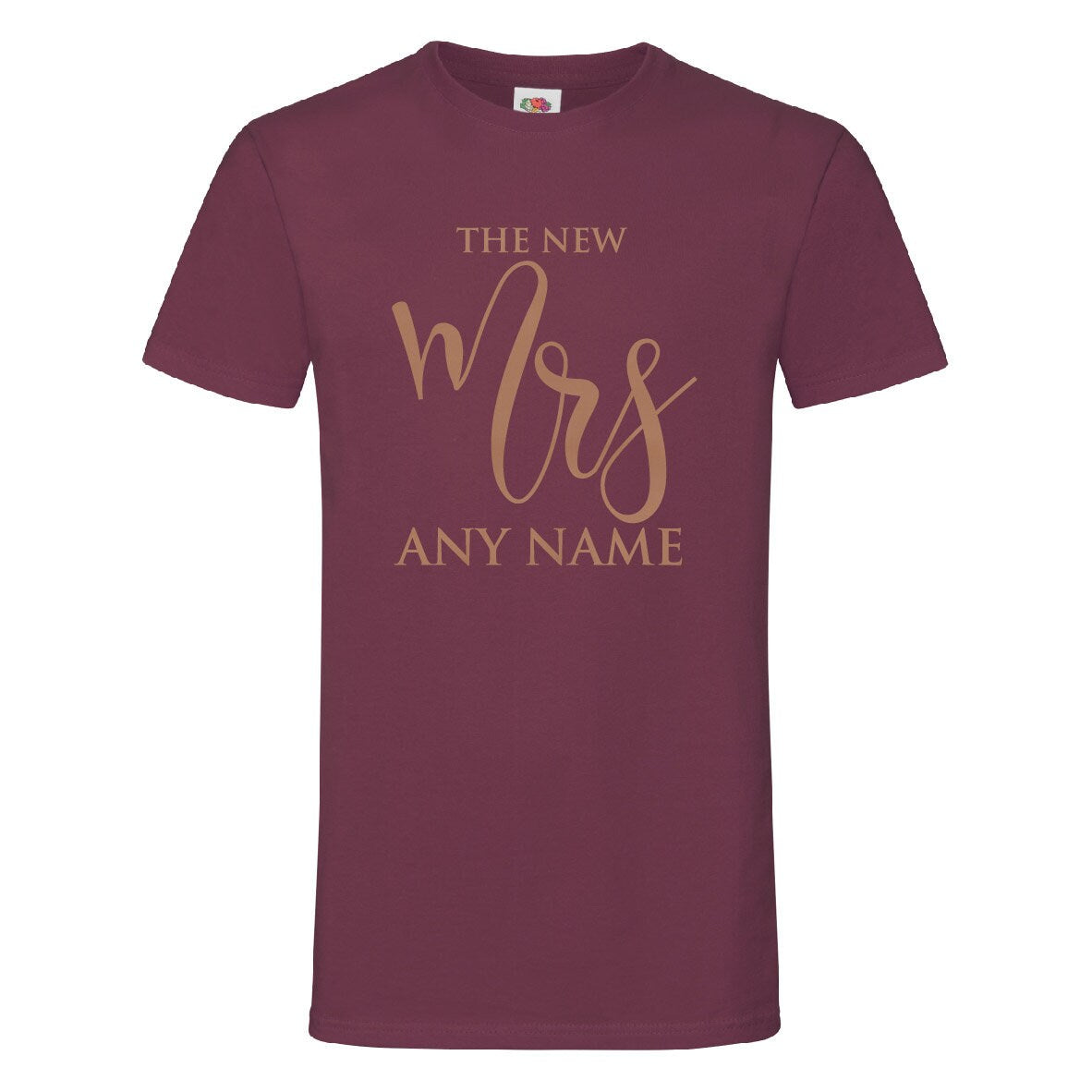 Rose Gold Print, The New Mrs (Any Name) Personalised T-Shirt
