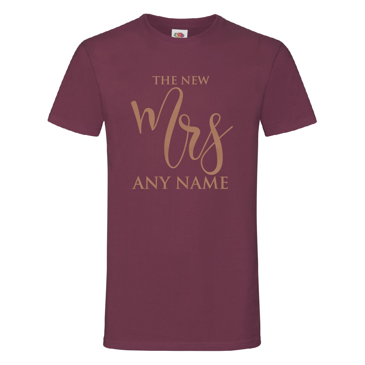 Rose Gold Print, The New Mrs (Any Name) Personalised T-Shirt