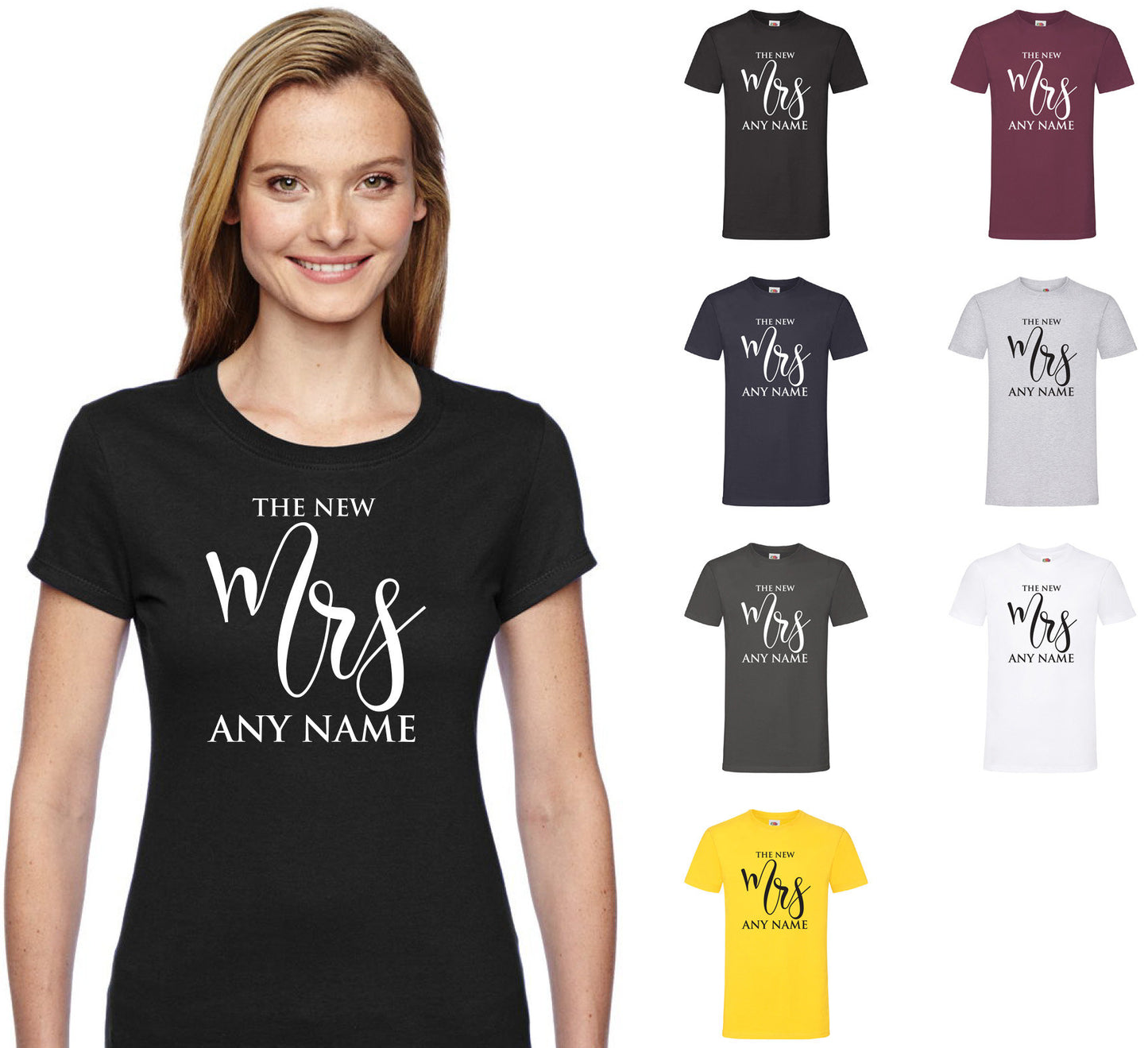 The New Mrs (Any Name) Personalised T-Shirt
