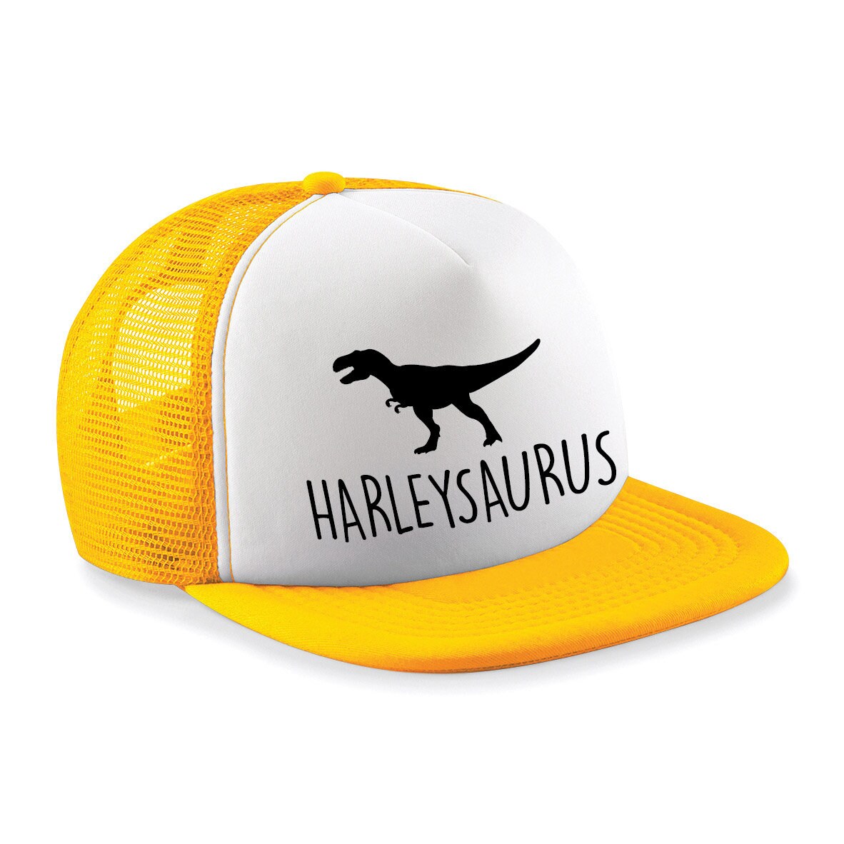 T-Rex Kids Personalised Dinosaur Trucker Hat B645B Snapback - Any Name Children's Birthday Dino