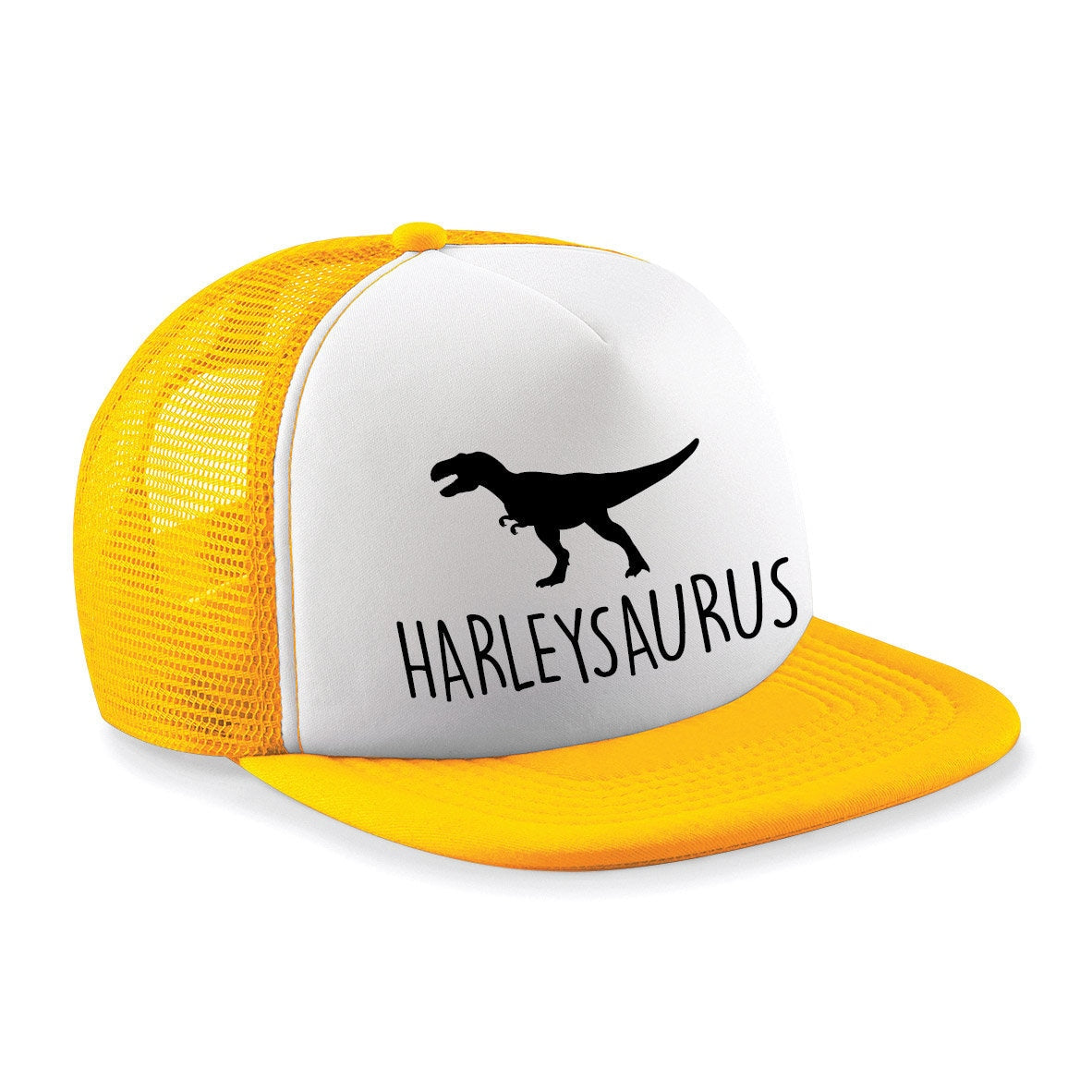 T-Rex Kids Personalised Dinosaur Trucker Hat B645B Snapback - Any Name Children's Birthday Dino