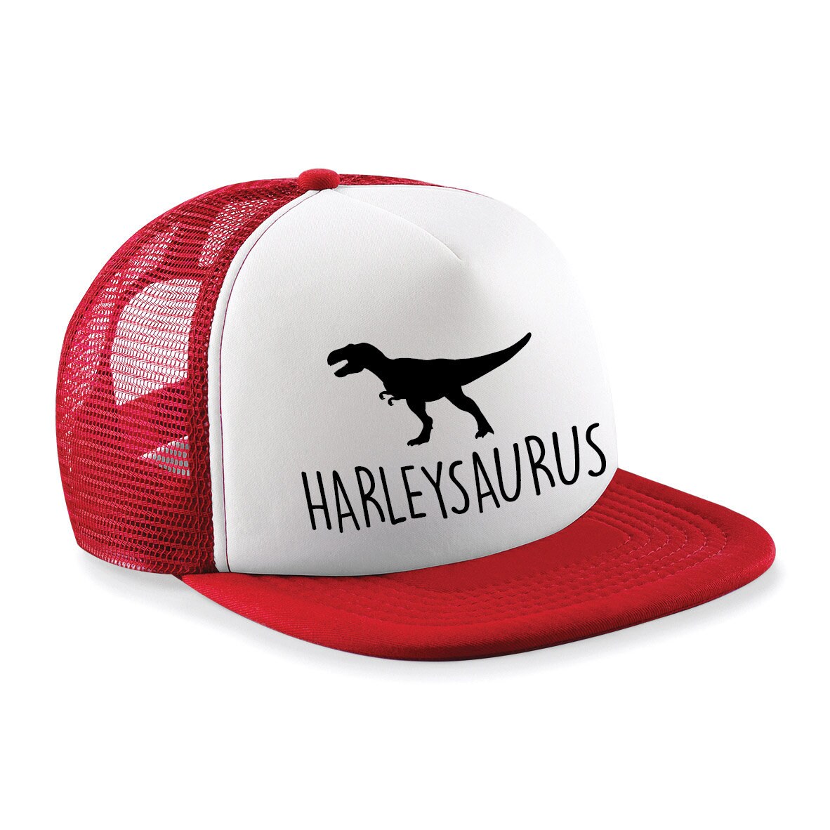 T-Rex Kids Personalised Dinosaur Trucker Hat B645B Snapback - Any Name Children's Birthday Dino