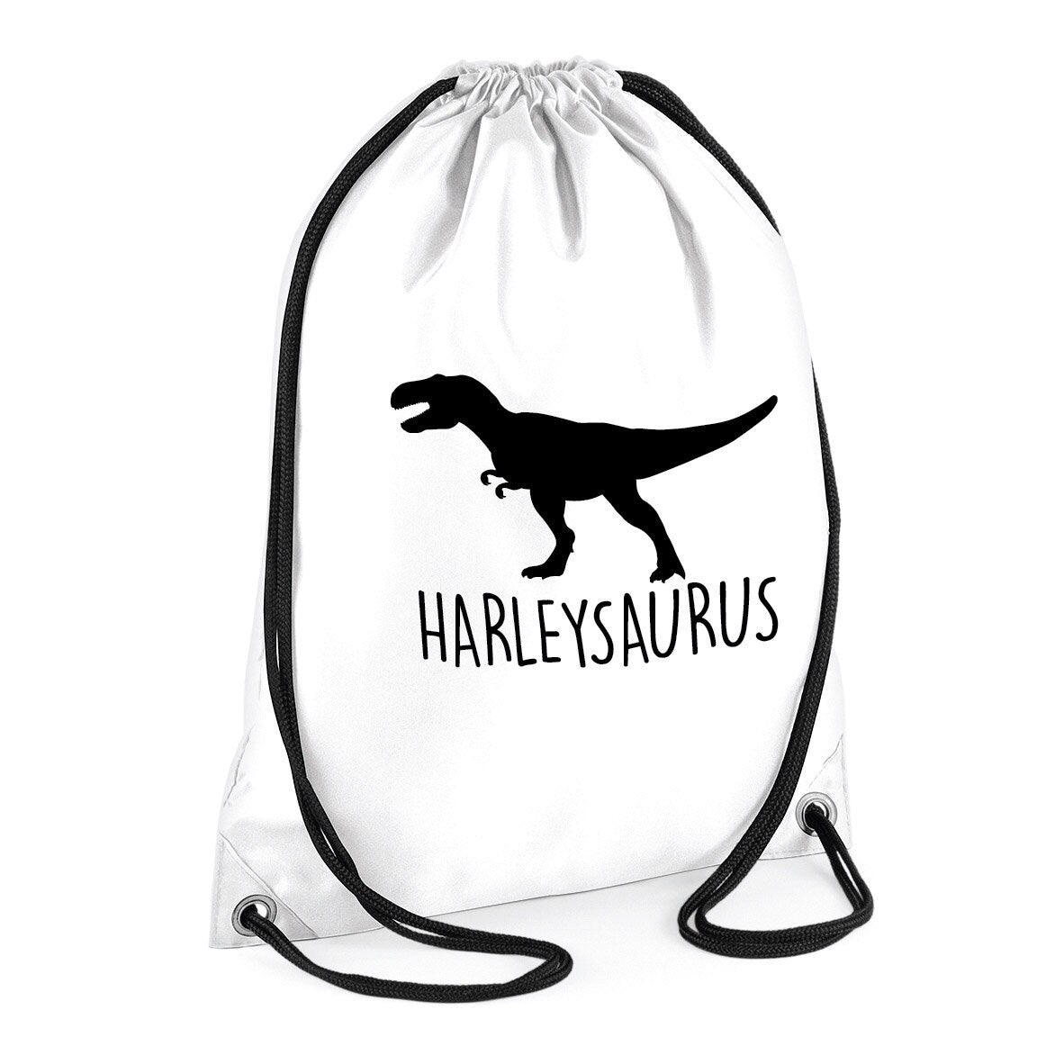 Kids Personalised T-Rex Dinosaur Drawstring Gymsac BG005 - Any Name Children's Birthday Dino