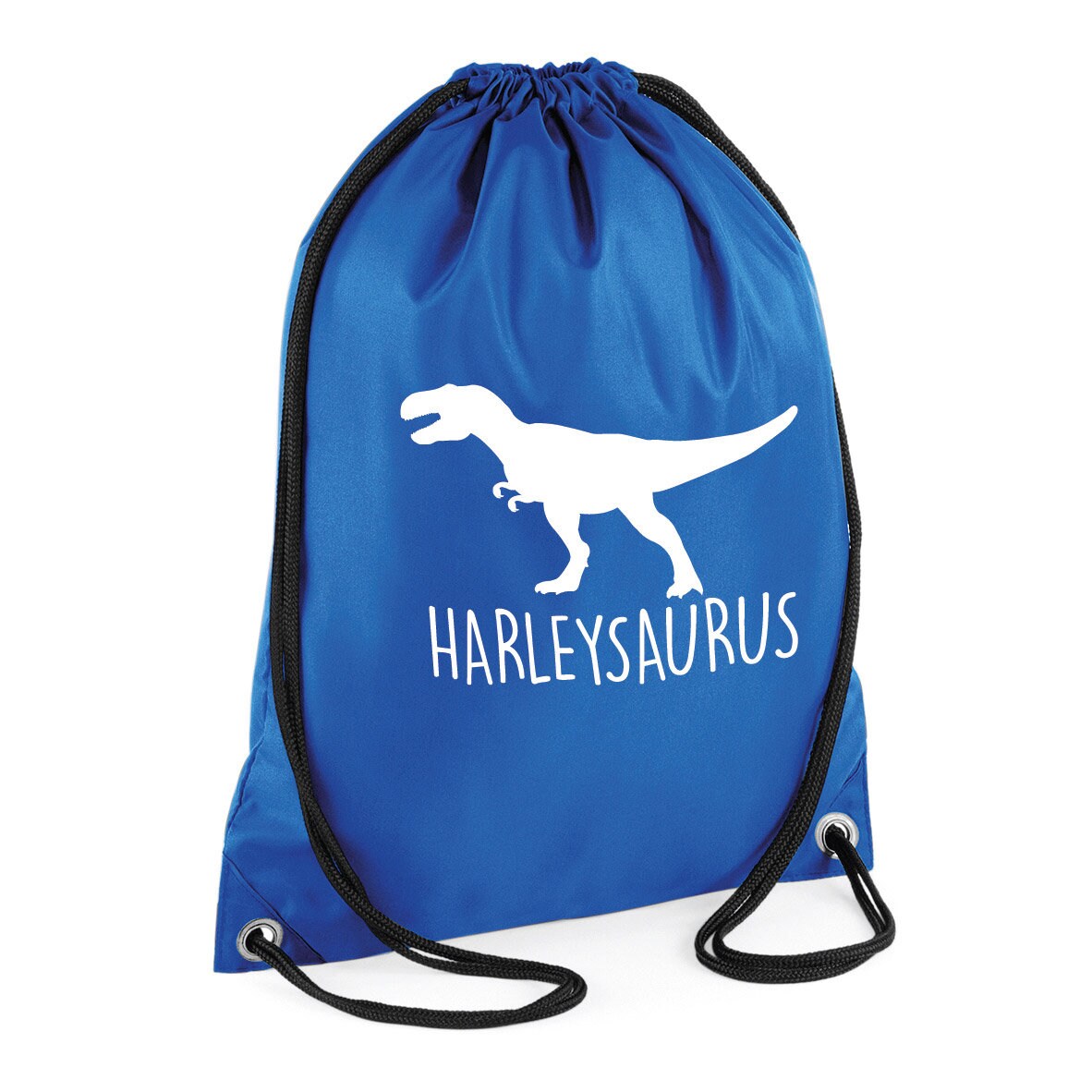Kids Personalised T-Rex Dinosaur Drawstring Gymsac BG005 - Any Name Children's Birthday Dino