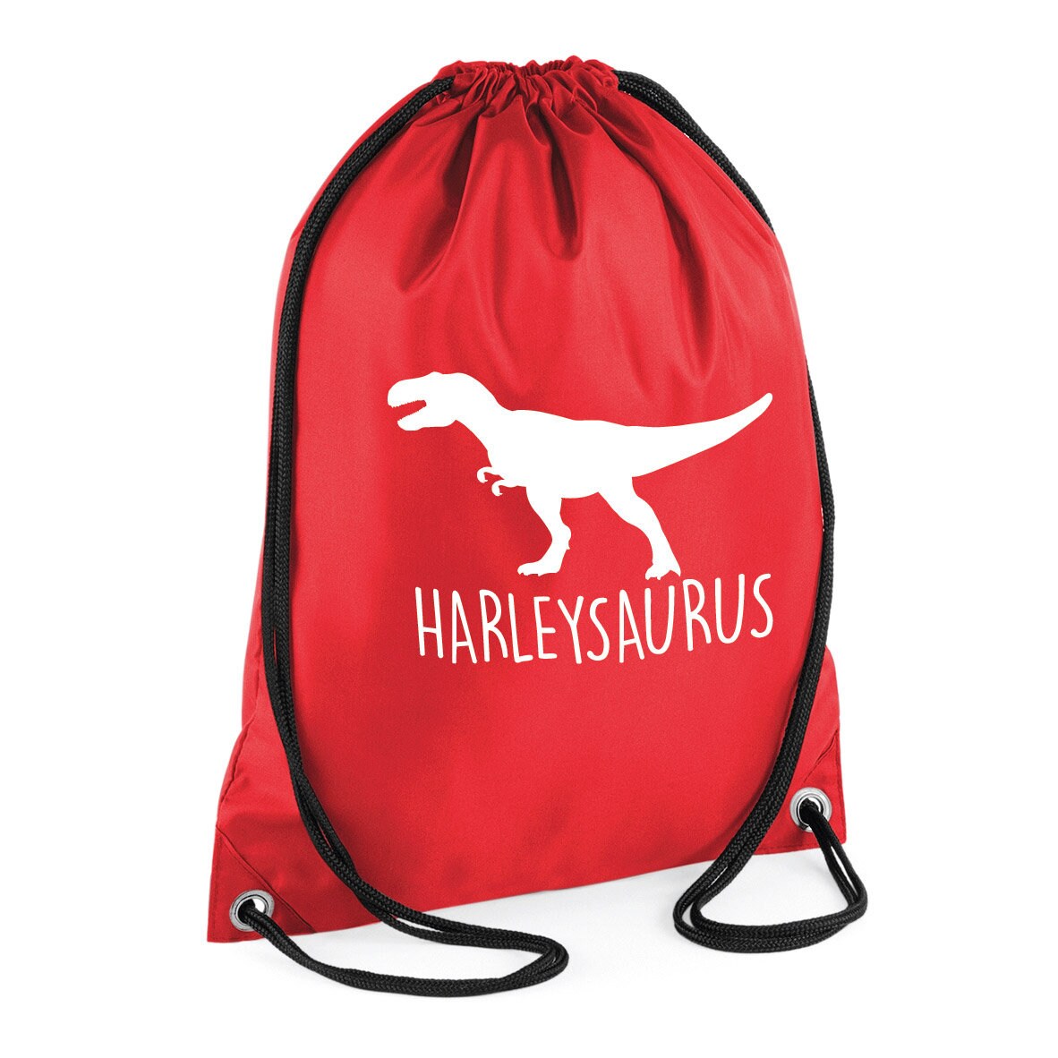 Kids Personalised T-Rex Dinosaur Drawstring Gymsac BG005 - Any Name Children's Birthday Dino