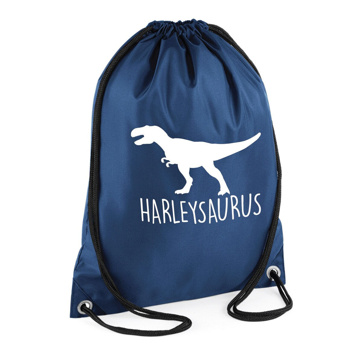 Kids Personalised T-Rex Dinosaur Drawstring Gymsac BG005 - Any Name Children's Birthday Dino