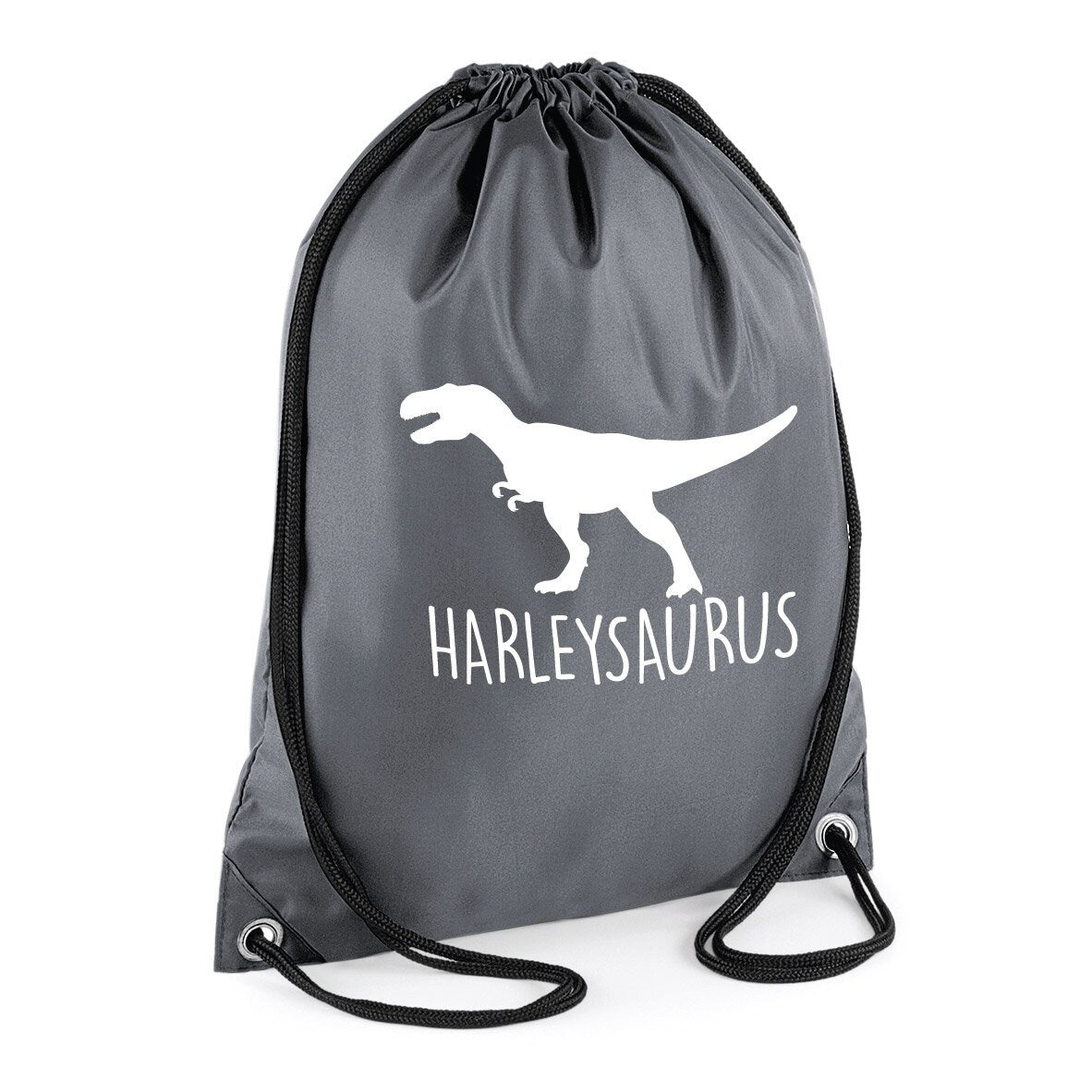 Kids Personalised T-Rex Dinosaur Drawstring Gymsac BG005 - Any Name Children's Birthday Dino