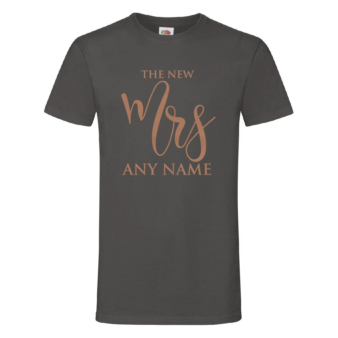 Rose Gold Print, The New Mrs (Any Name) Personalised T-Shirt