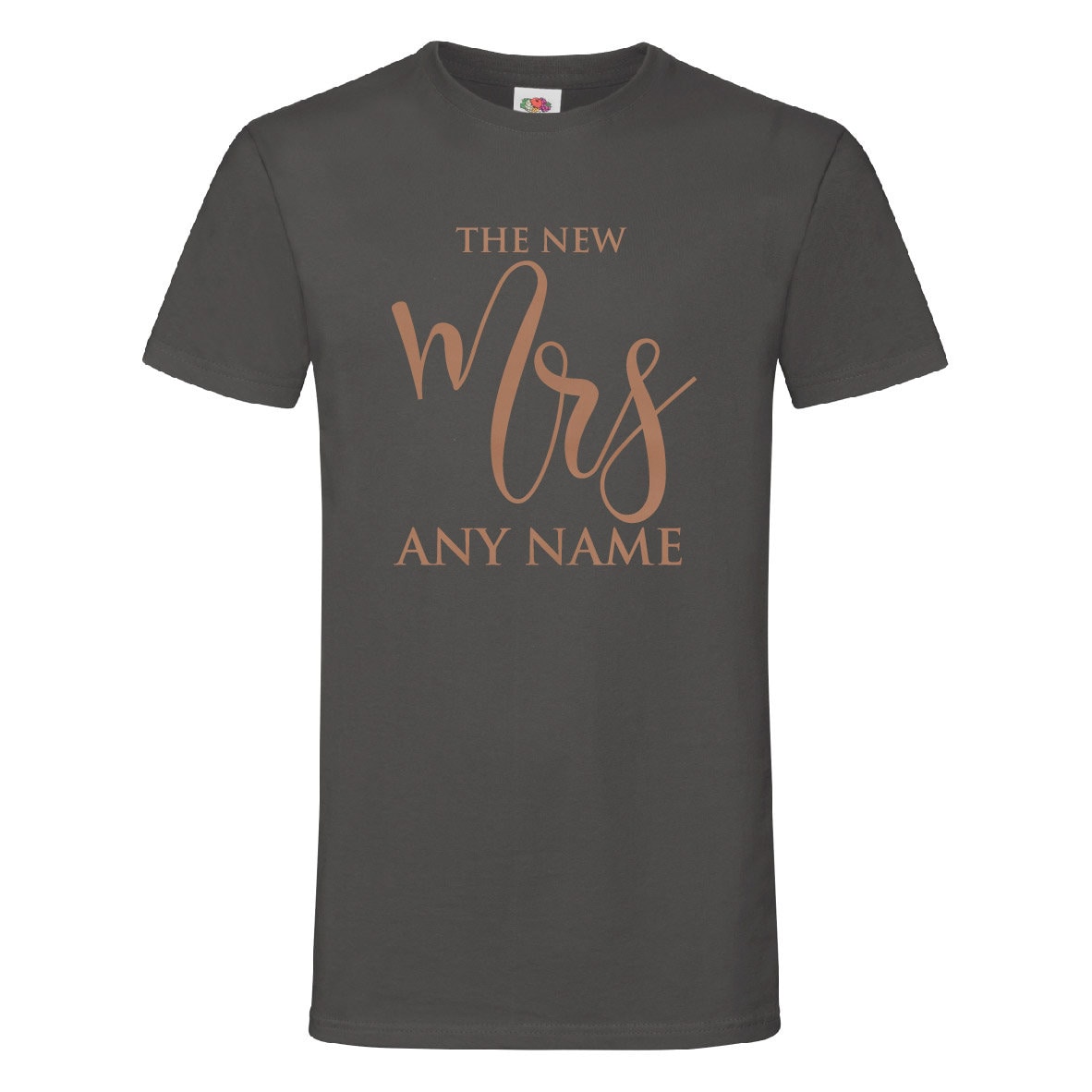 Rose Gold Print, The New Mrs (Any Name) Personalised T-Shirt