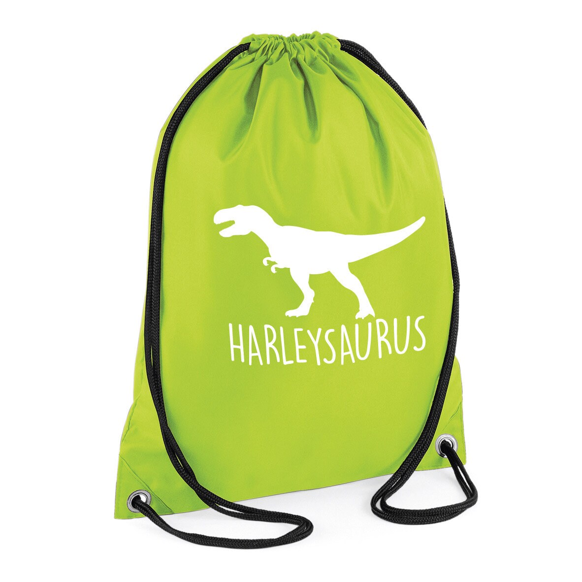 Kids Personalised T-Rex Dinosaur Drawstring Gymsac BG005 - Any Name Children's Birthday Dino