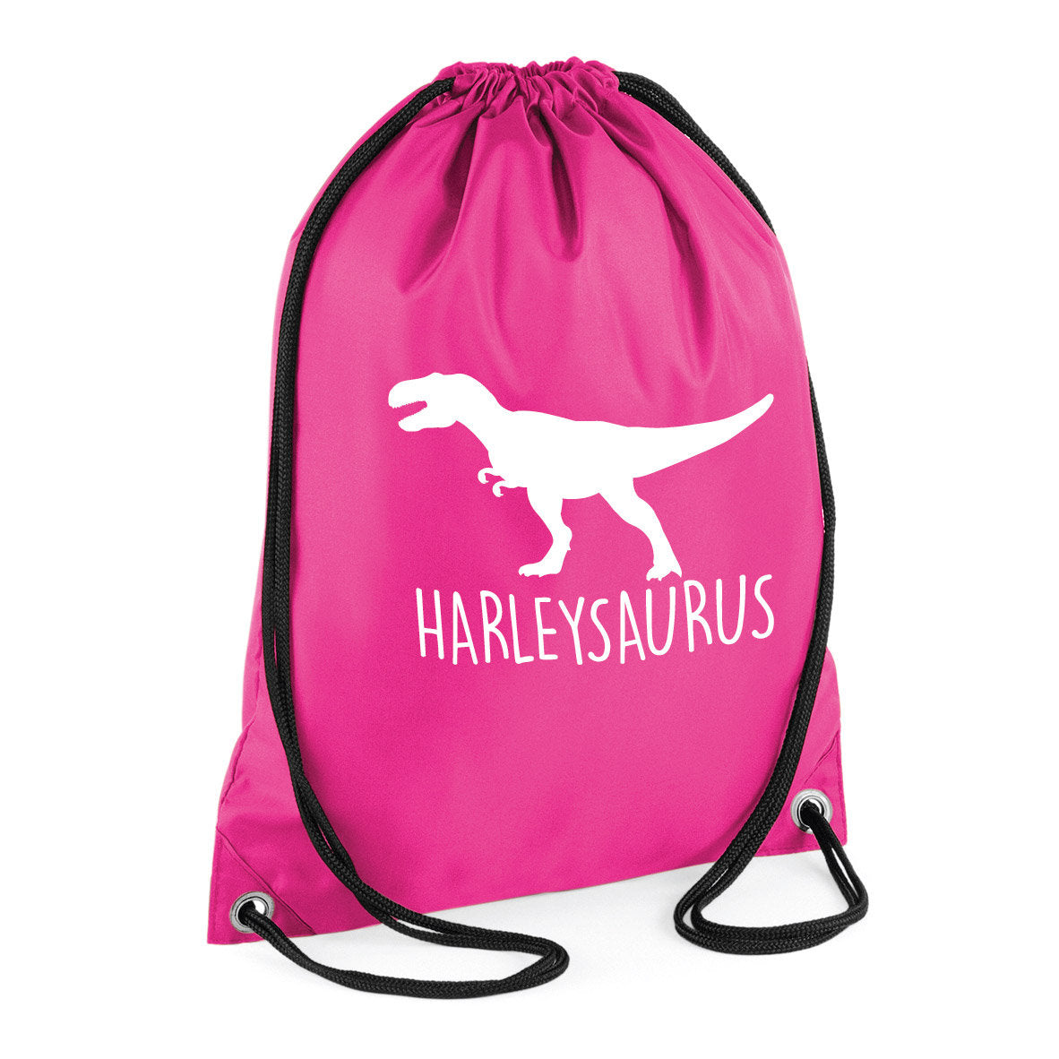 Kids Personalised T-Rex Dinosaur Drawstring Gymsac BG005 - Any Name Children's Birthday Dino