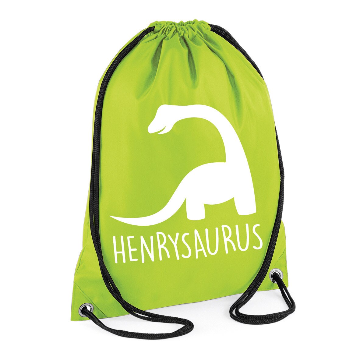 Kids Personalised Diplodocus Dinosaur Drawstring Gymsac BG005 - Any Name Children's Birthday Dino