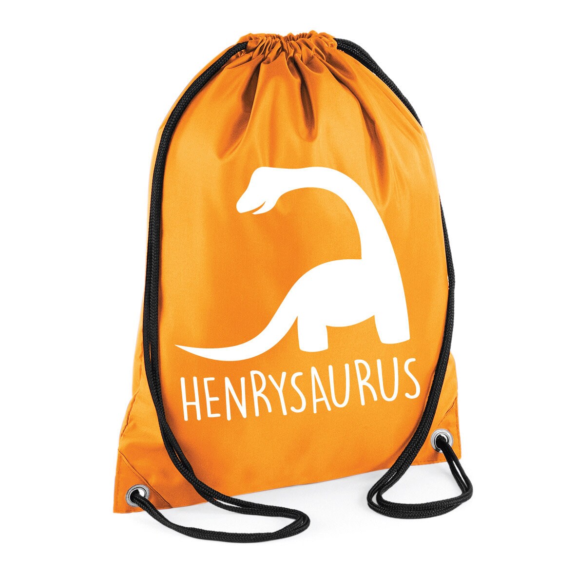 Kids Personalised Diplodocus Dinosaur Drawstring Gymsac BG005 - Any Name Children's Birthday Dino