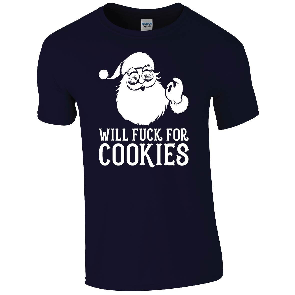 Will F*ck For Cookies T-Shirt, Rude, Funny Christmas, Santa Claus