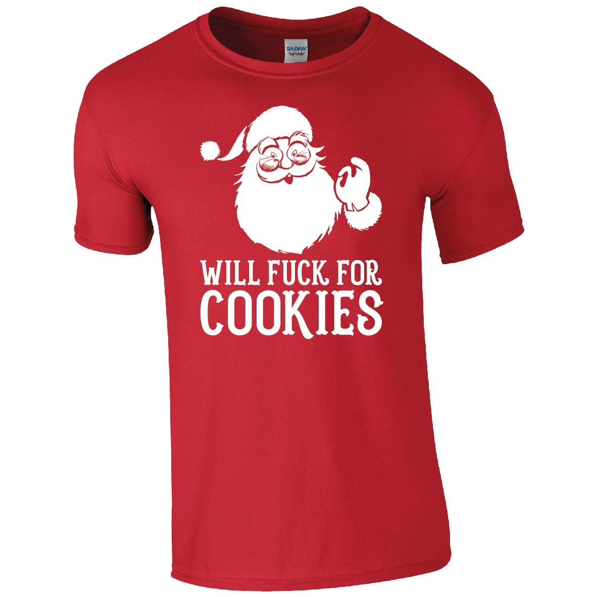 Will F*ck For Cookies T-Shirt, Rude, Funny Christmas, Santa Claus