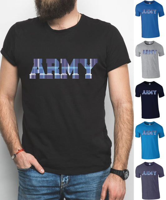 Tartan Army Scotland 2021 T-Shirt | Euro Scottish Tartan Print Tshirt | Tartan Tee