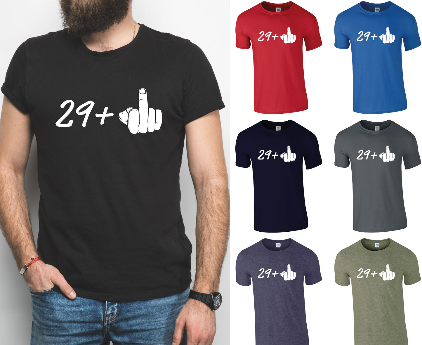 29+1 (middle finger) 30th Birthday T-Shirt | Rude 30th Tshirt | Tee