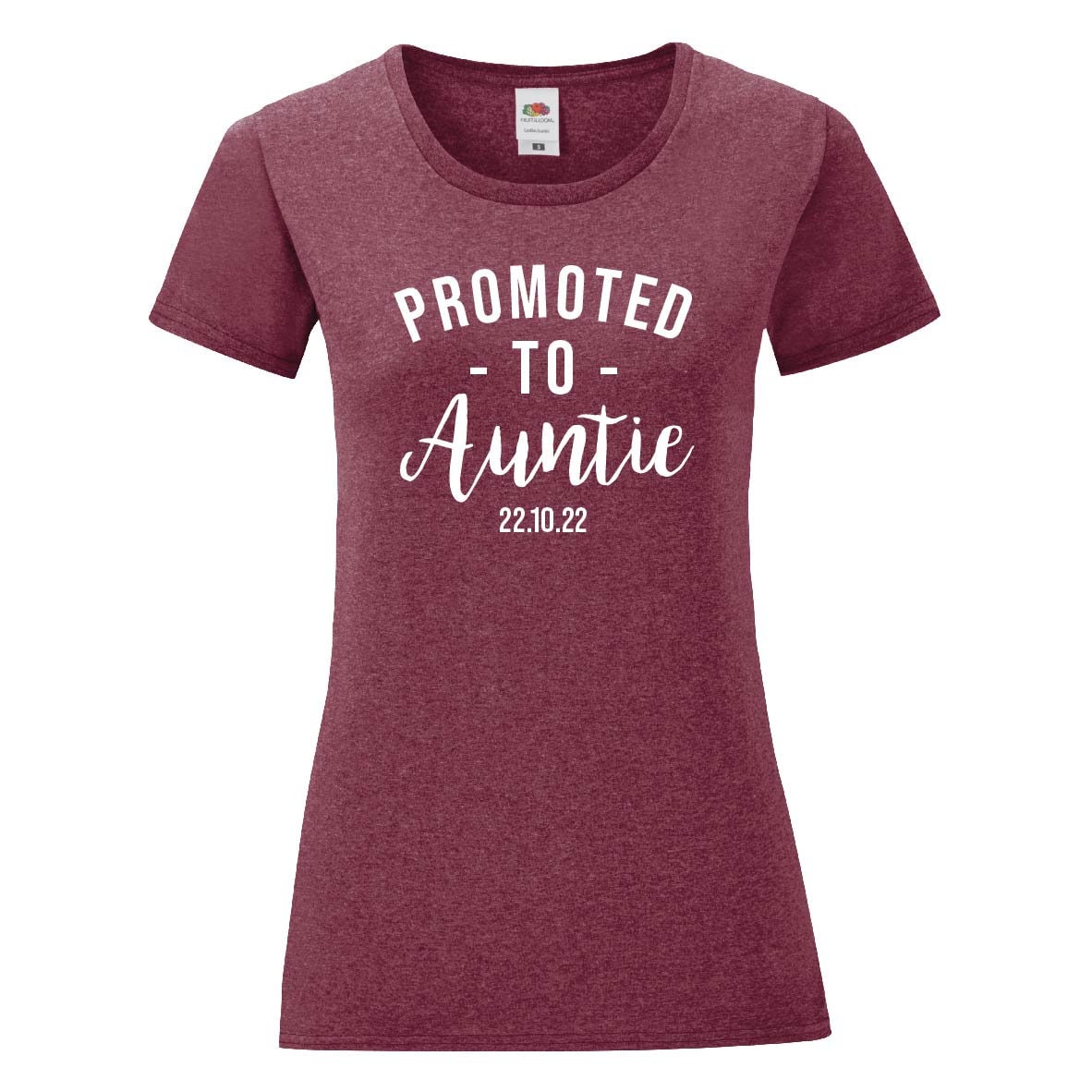 Personalised Promoted to Auntie T-Shirt | New Aunt Gift Tee | Customised Date