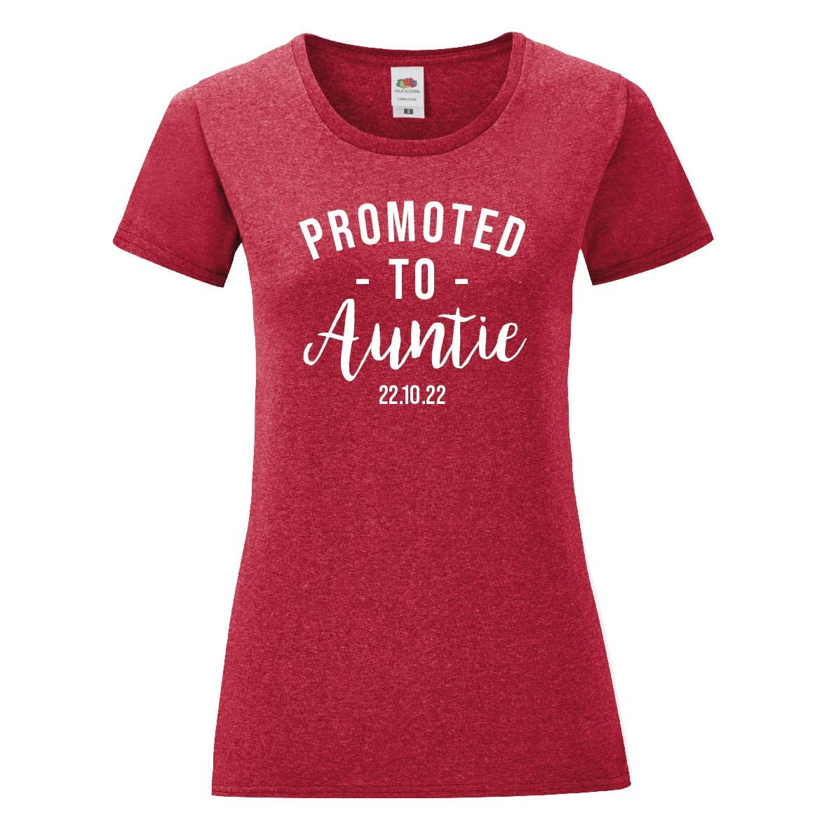 Personalised Promoted to Auntie T-Shirt | New Aunt Gift Tee | Customised Date