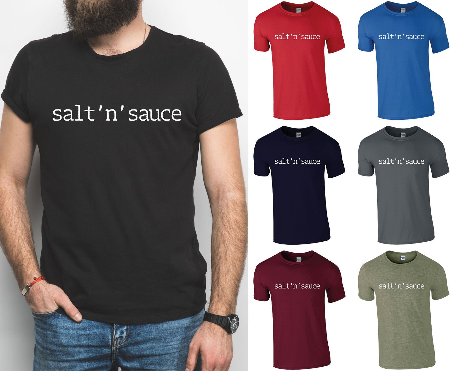Salt 'n' Sauce T-Shirt | Funny Scottish Slang Slogan Scotland Father's Day Tshirt