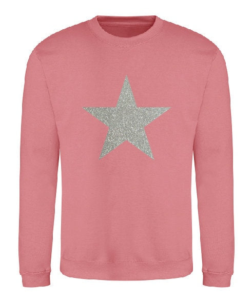 Glitter Star Sweatshirt JH030 Pastel Colours Jumper Pastel Colours Sweater